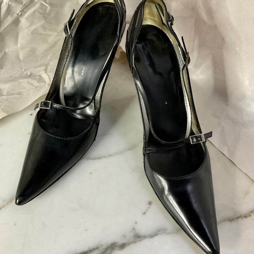 VICINI Black Leather VINTAGE 39 1/2 EU, 8 1/2 US pristine - Picture 2 of 8